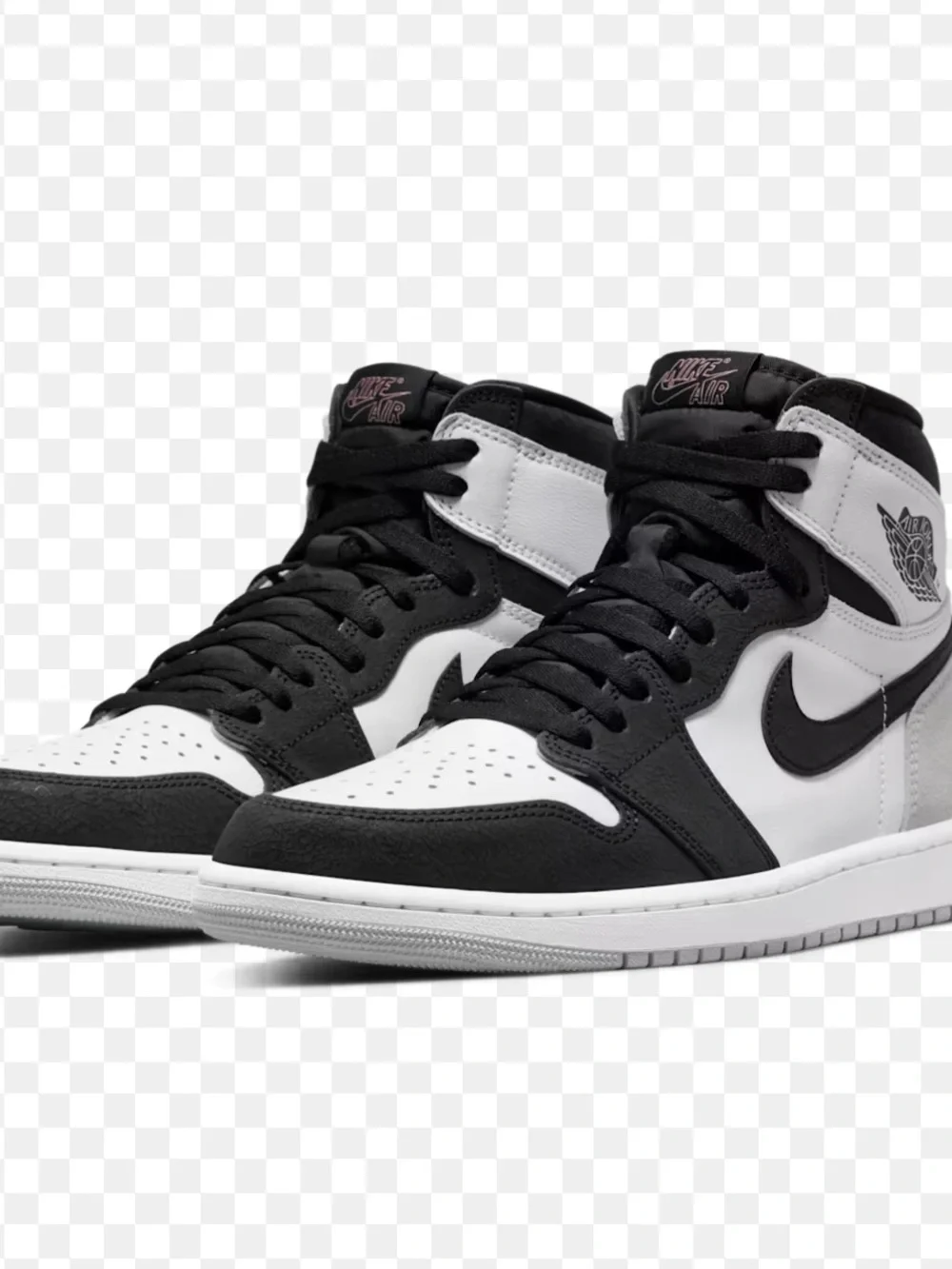 Nike Kids High-Top Sneakers — Black & White with Pink Accent